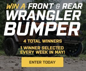 Jeep Owners: want brand new front and rear bumpers? ExtremeTerrain is running a month long giveaway for four winners who will get brand new bumpers. You can enter the contest daily here: https://www.extremeterrain.com/wrangler-jeep-bumpers-towing.html