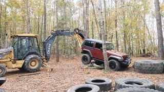 All the stucks! Jeep Wrangler 392 needs winching. JK needs backhoe help. JT snatchblock recovery.