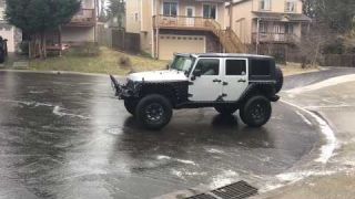 Jeep on black ice