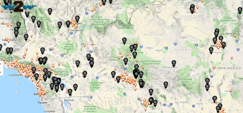 W2W Arizona Trails Map 08/2018